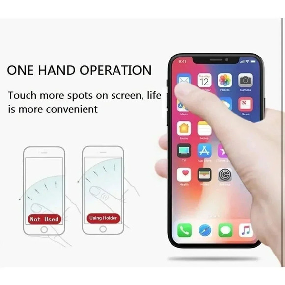 BLU View 3 Case with Tempered Glass Screen Protector Rotating Ring Magnetic Blue - Picture 6 of 8